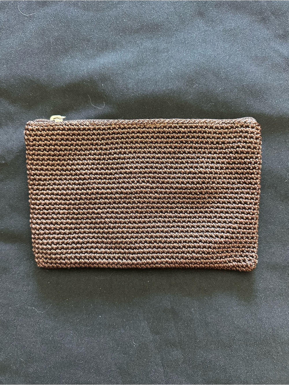 The Sak Brown Woven Zip Clutch
